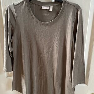 LOGO by Lori Goldstein Women's olive Long Sleeve Tee